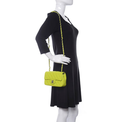 Chanel Lambskin Quilted Mini Rectangular Flap Yellow 2 of 11