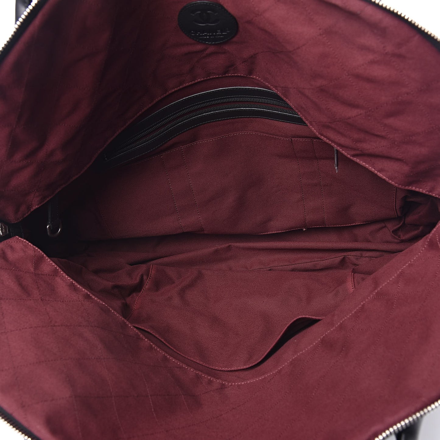 Coated Canvas Quilted Large Garment Travel Bag Black