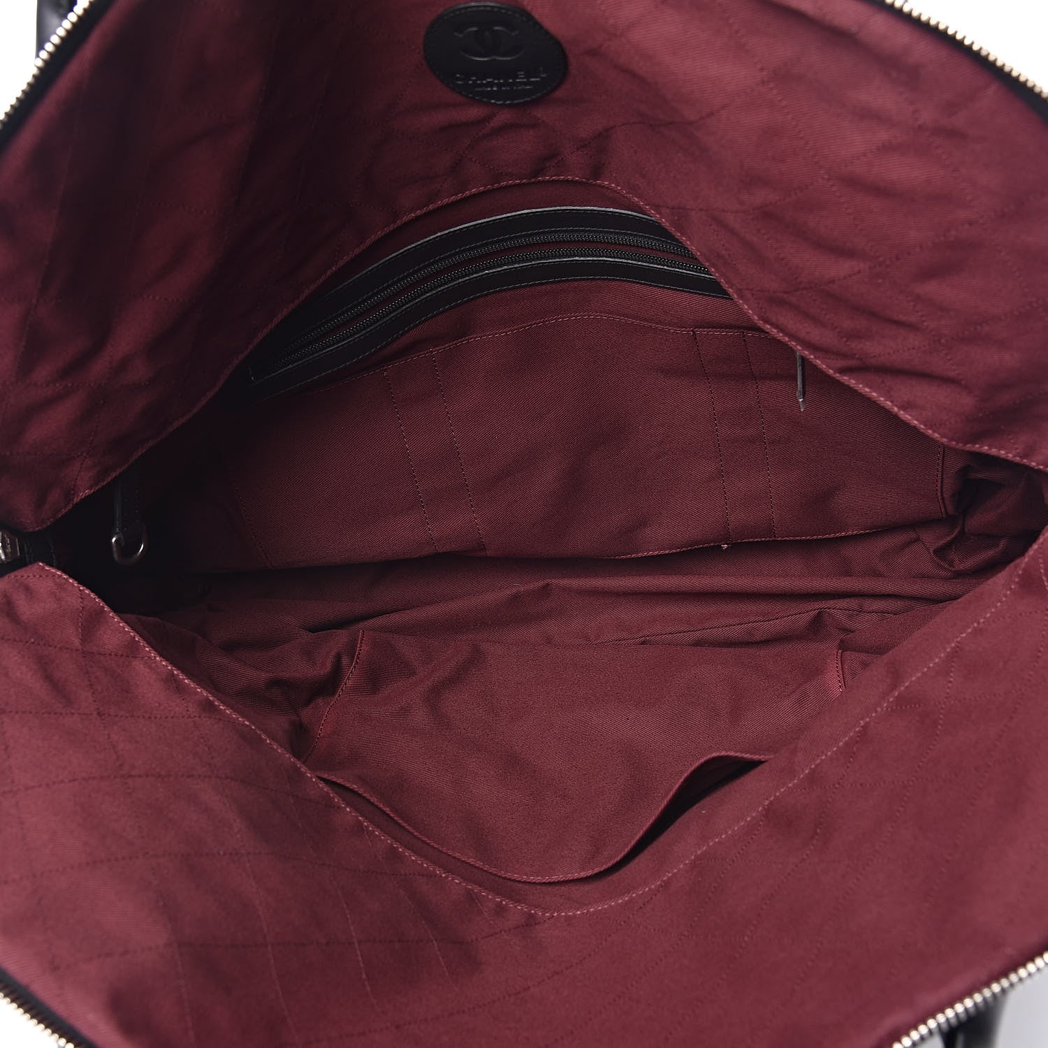 Chanel Coated Canvas Quilted Large Garment Travel Bag Black 5 of 10