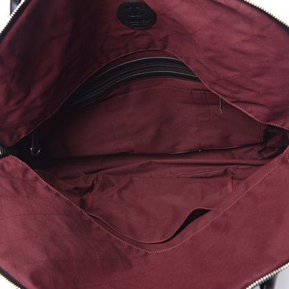 Chanel Coated Canvas Quilted Large Garment Travel Bag Black 5 of 10