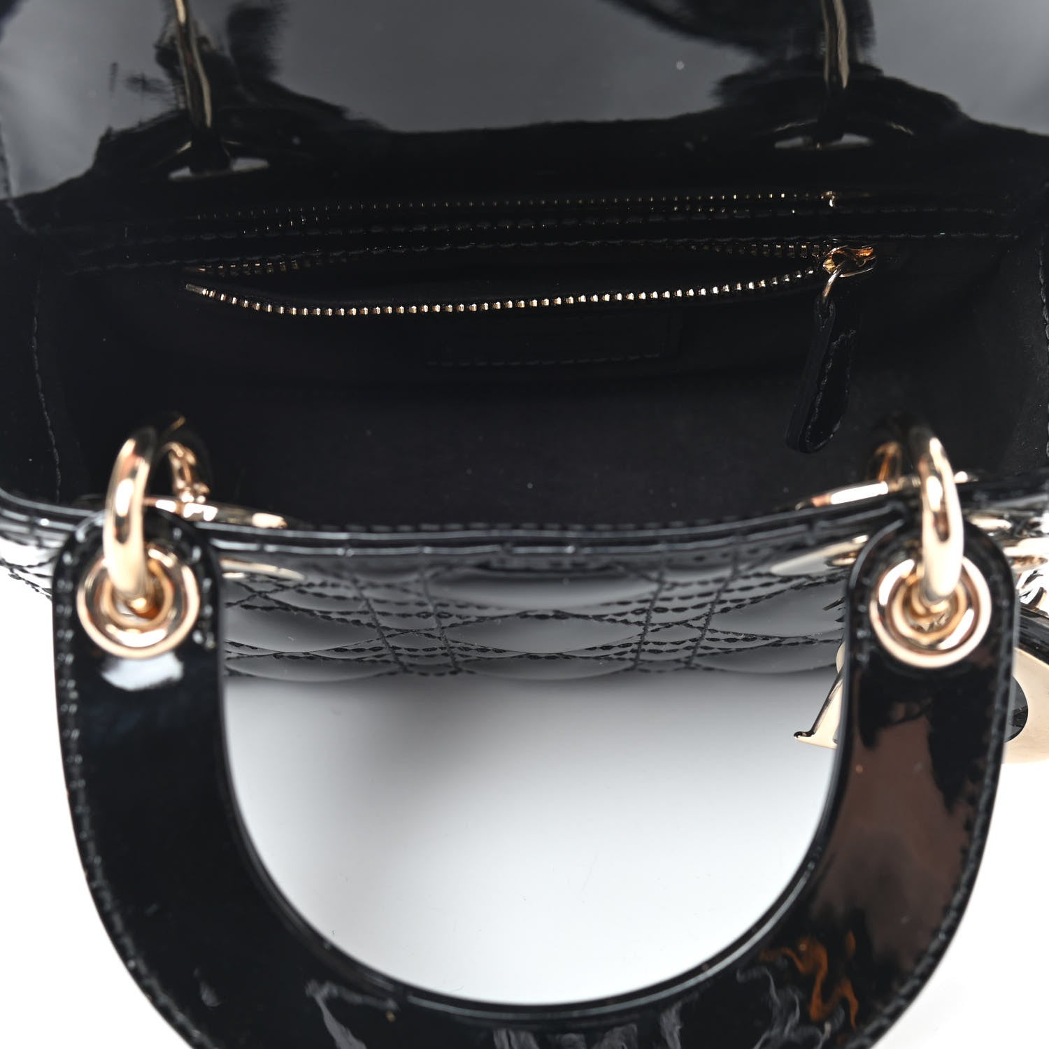 Christian Dior Patent Cannage Mini Lady Dior Black 5 of 9