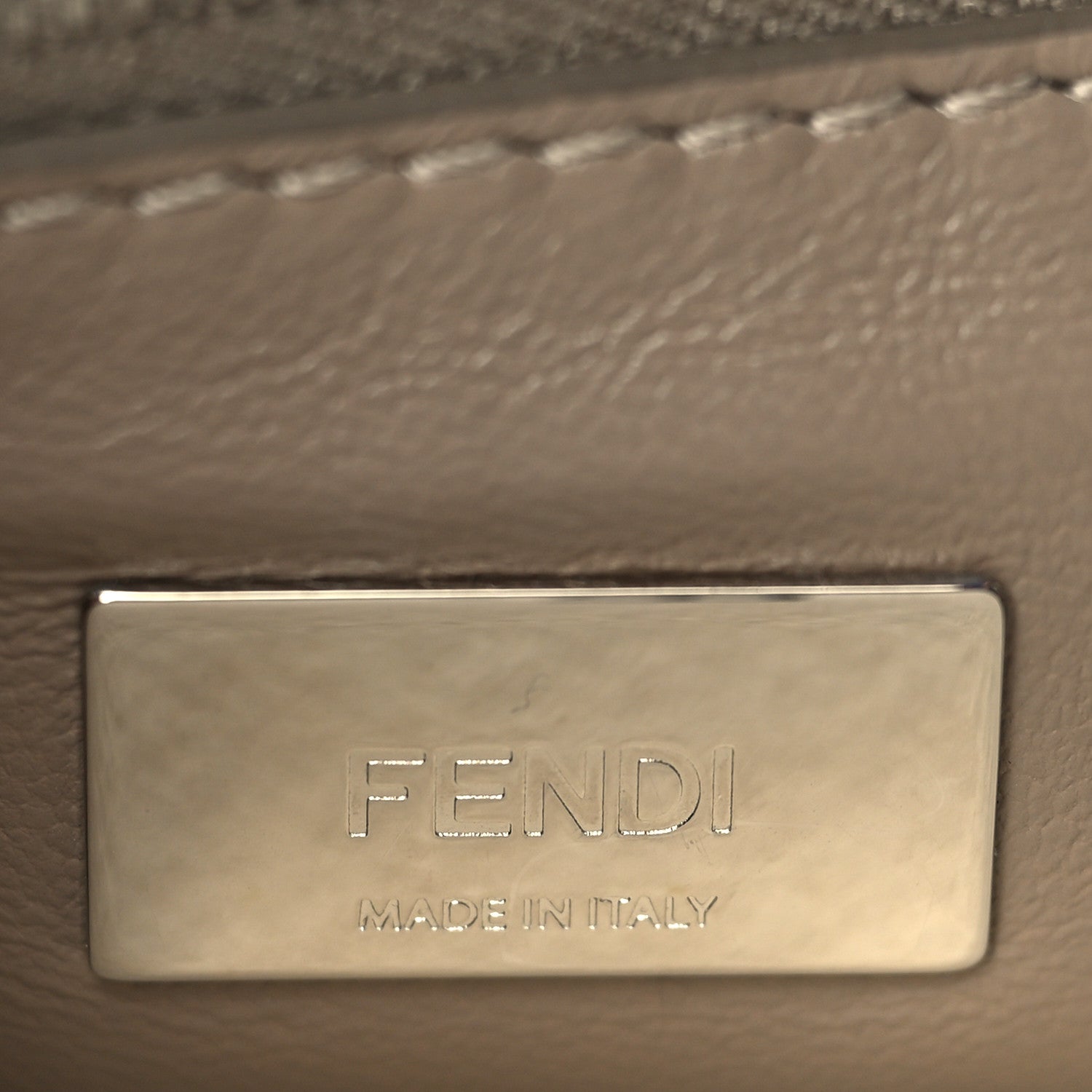 Fendi Nappa Stacked Bar Mini Peekaboo Iconic Satchel Tortora 5 of 9
