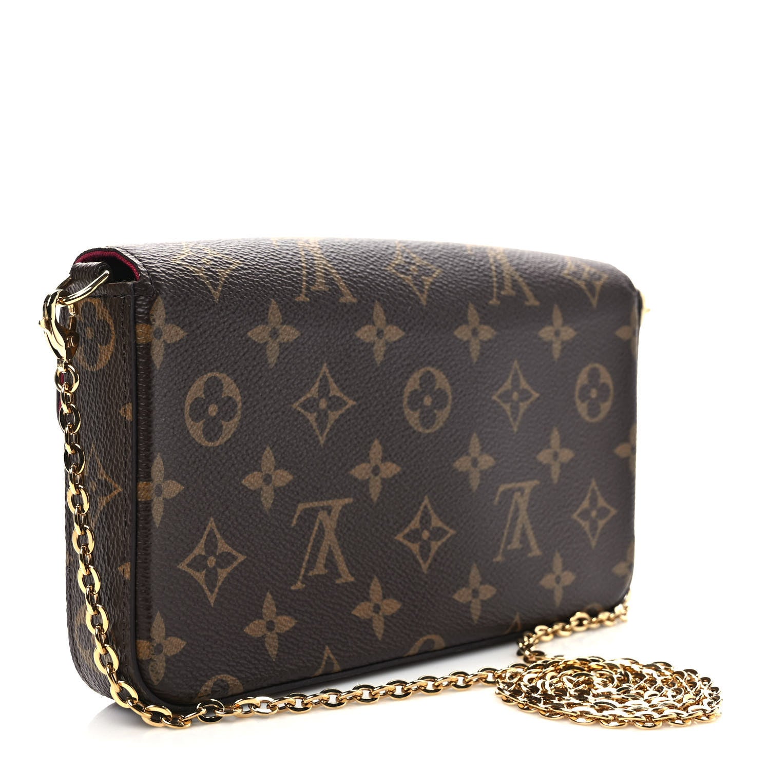 Louis Vuitton Monogram Pochette Felicie Chain Wallet Fuchsia 3 of 9
