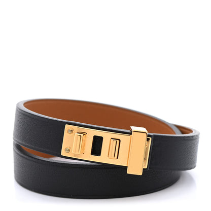 Hermes Swift Mini Dog Double Tour Bracelet T3 Black 1 of 6