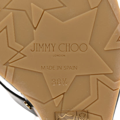 Jimmy Choo Calfskin Drya 120 Cork Wedge Sandals 38.5 Black Dark Brown 7 of 8