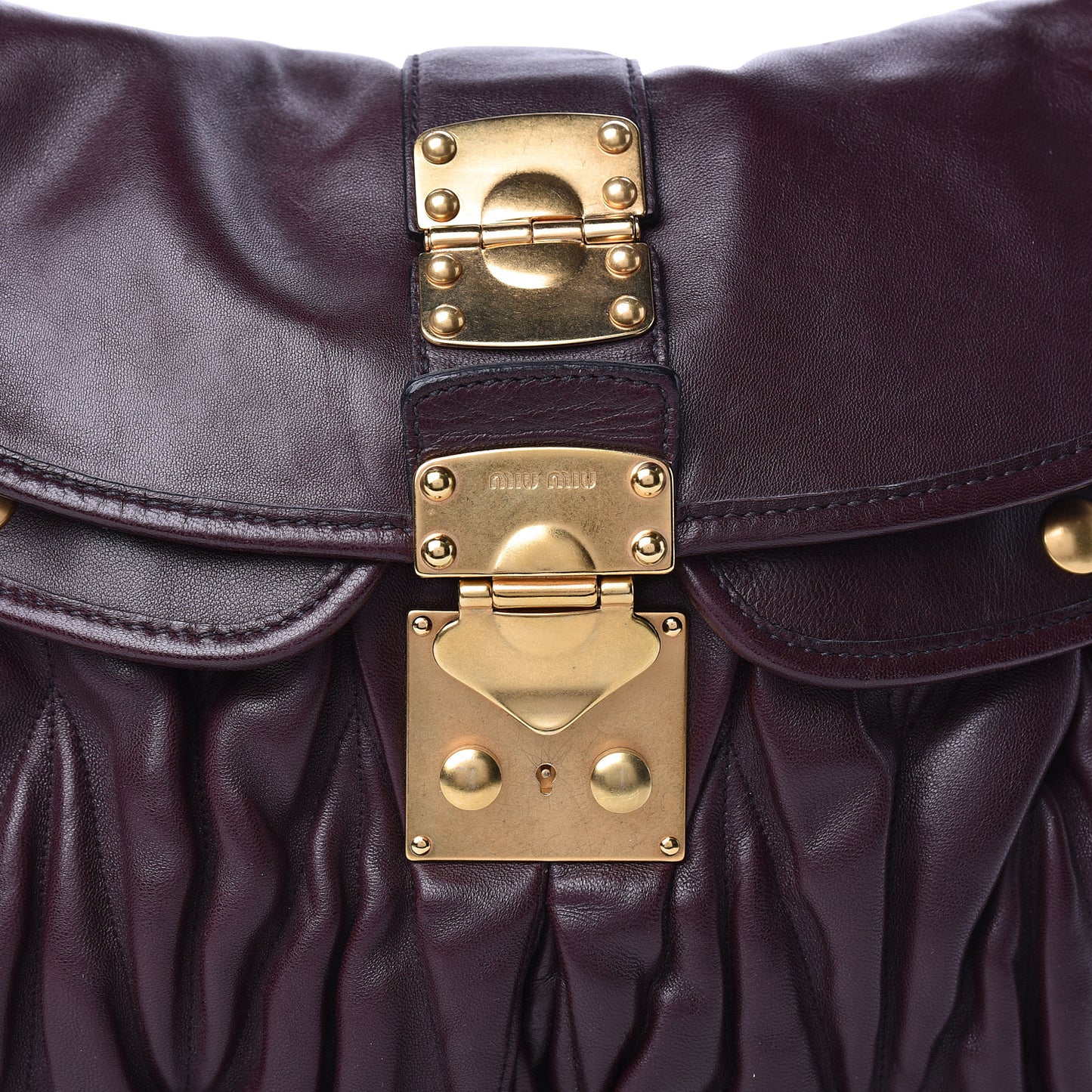 Nappa Matelasse Coffer Hobo Prugna