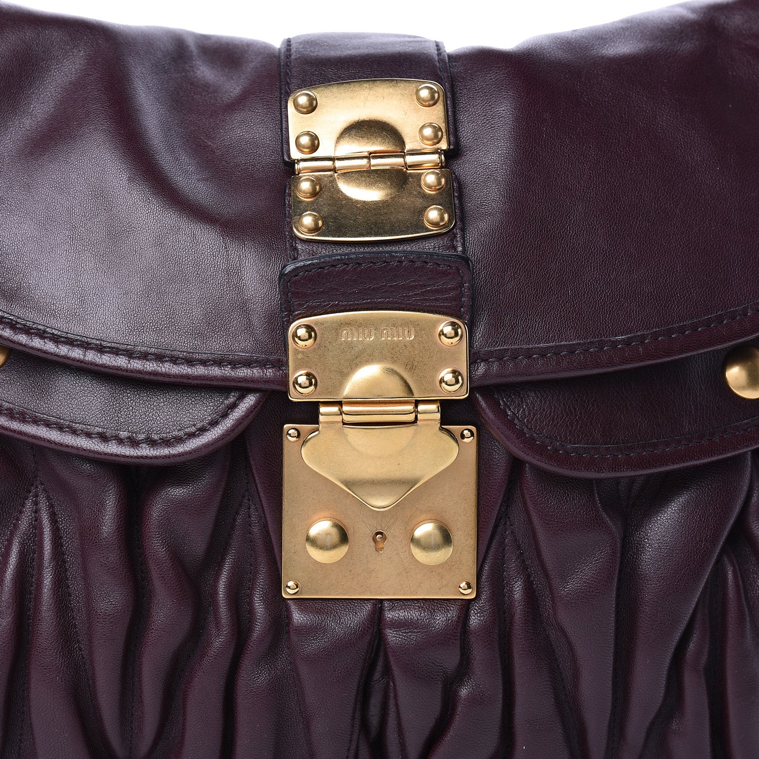 Miu Miu Nappa Matelasse Coffer Hobo Prugna 8 of 12