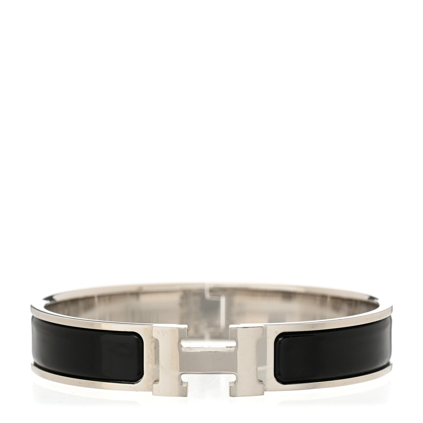 Enamel Narrow Clic Clac H Bracelet PM Black