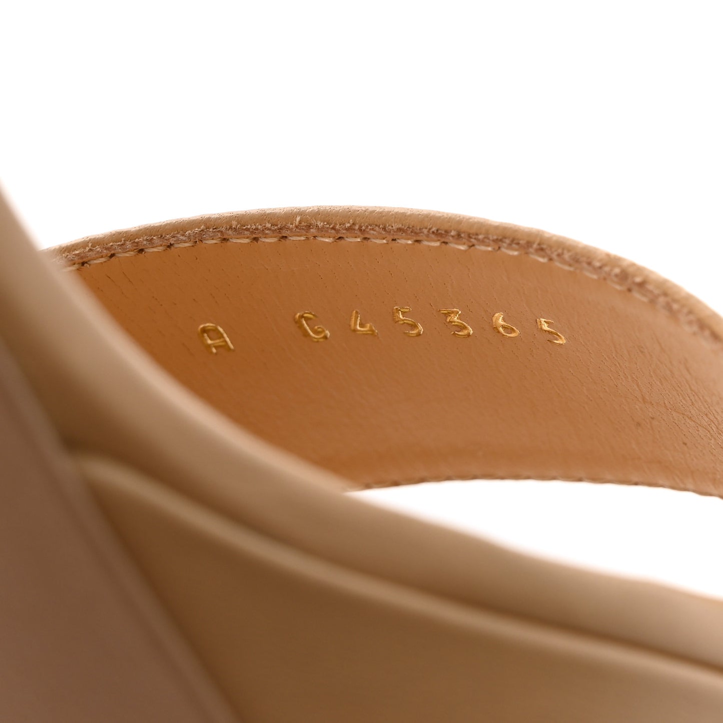 Lambskin Logo Platform Sandals 37 Beige