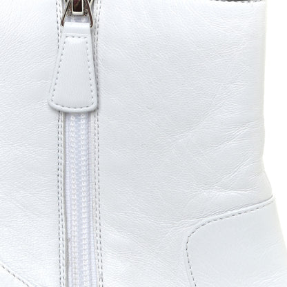 Chanel Lambskin Grosgrain CC Cap Toe Short Boots 40 White Black 11 of 14