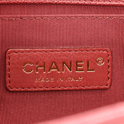 Chanel Caviar Chevron Quilted Medium Boy Flap Red 6 of 13