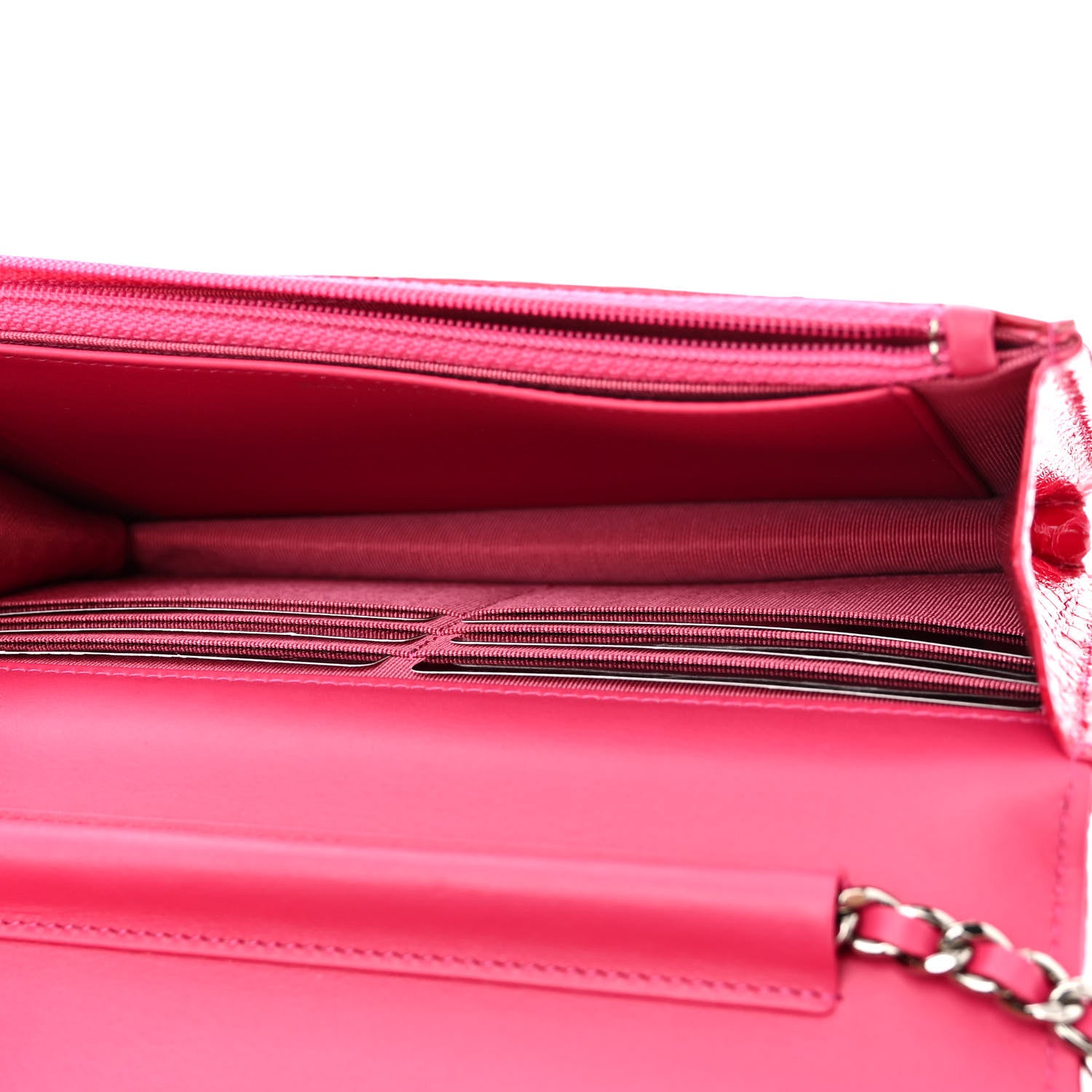 Chanel Snakeskin Wallet On Chain WOC Pink 5 of 11