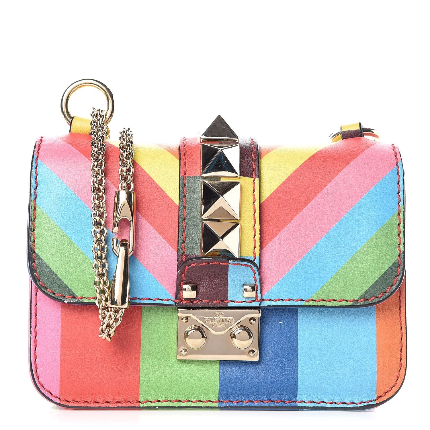 Valentino Garavani Vitello 1973 Mini Glam Lock Rockstud Flap Multicolor 1 of 7