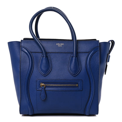 Celine Drummed Calfskin Micro Luggage Indigo 1 of 10