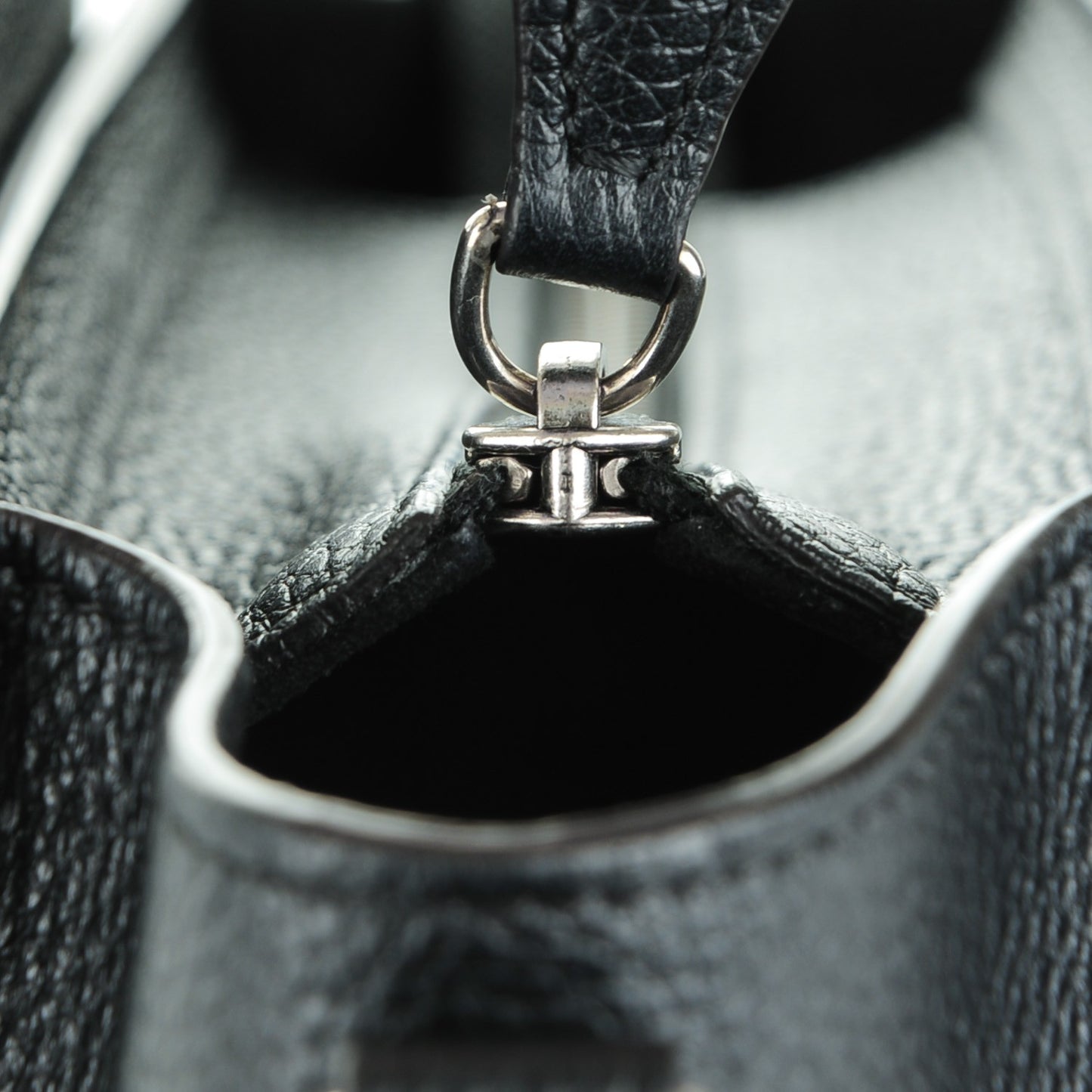 Drummed Calfskin Nano Luggage Black