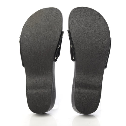 Chanel Suede CC Buckle Clogs 37 Black 5 of 9