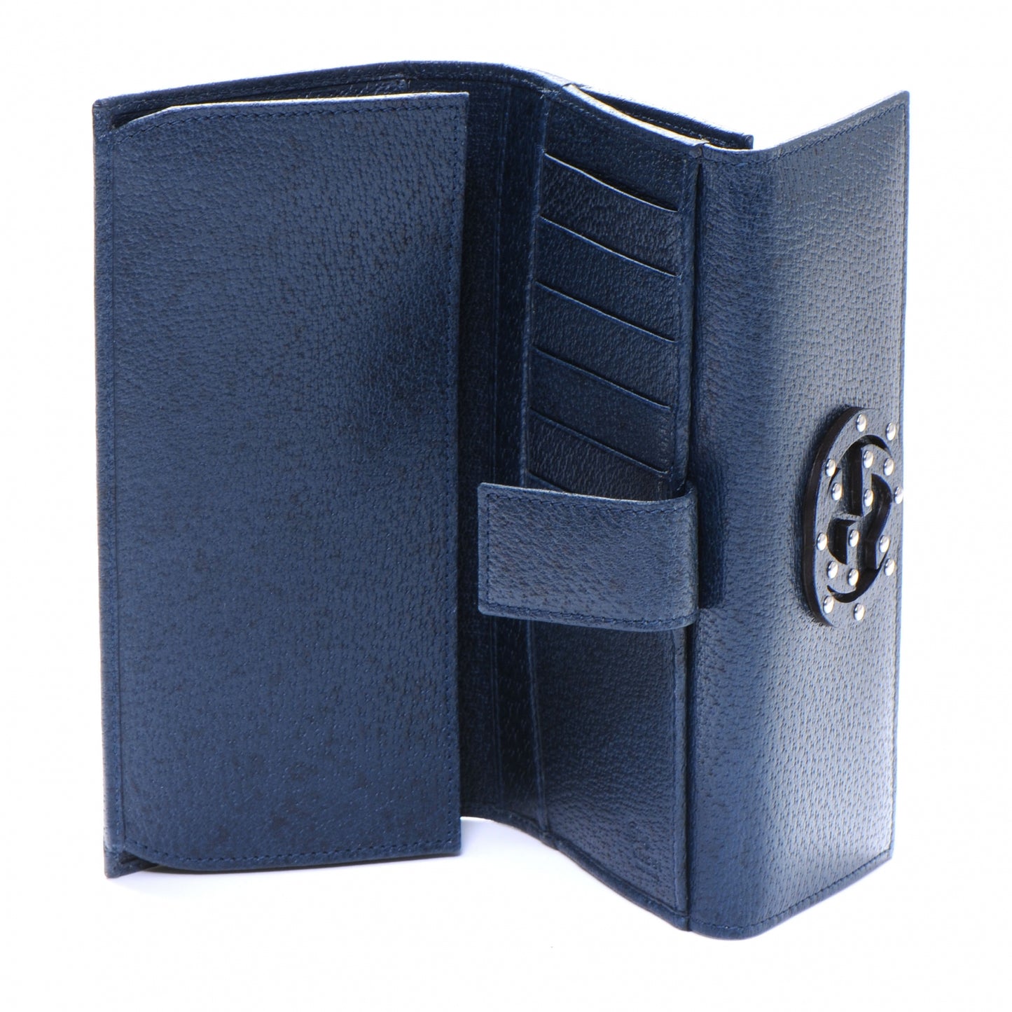 Leather Blondie Continental Wallet Royal Blue