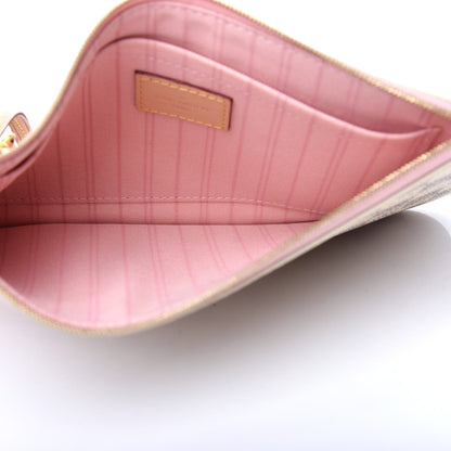 Louis Vuitton Damier Azur Neverfull MM GM Pochette Rose Ballerine 5 of 7