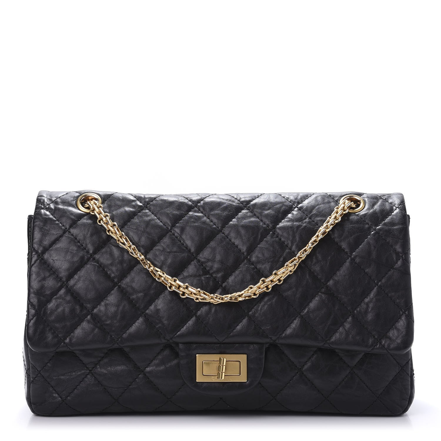Chanel Crumpled Calfskin Quilted 2.55 Reissue 227 Flap Black 1 of 13