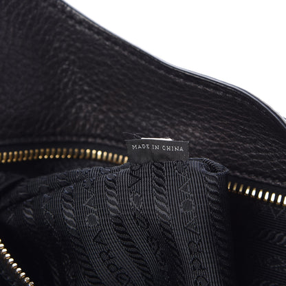 Prada Vitello Daino Pushlock Tote Black 7 of 8