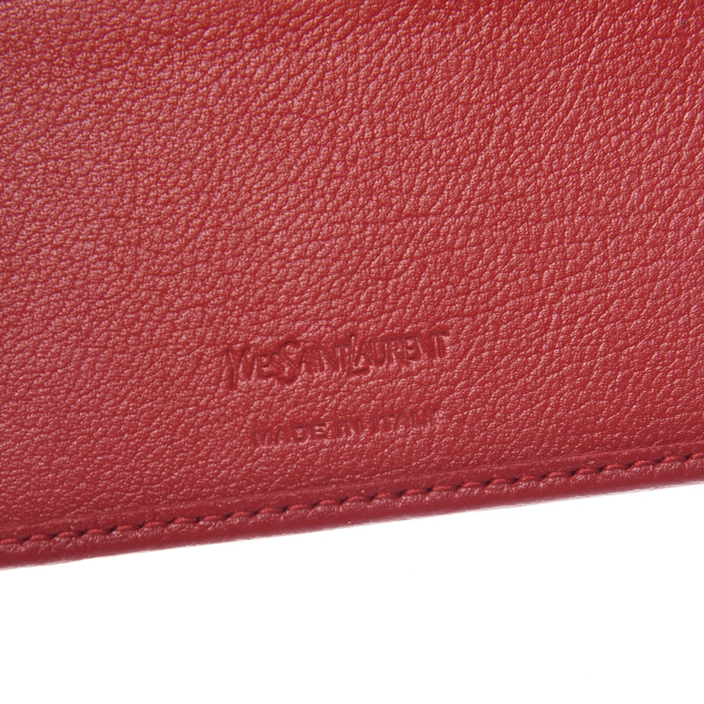 Calfskin Compact Wallet Red