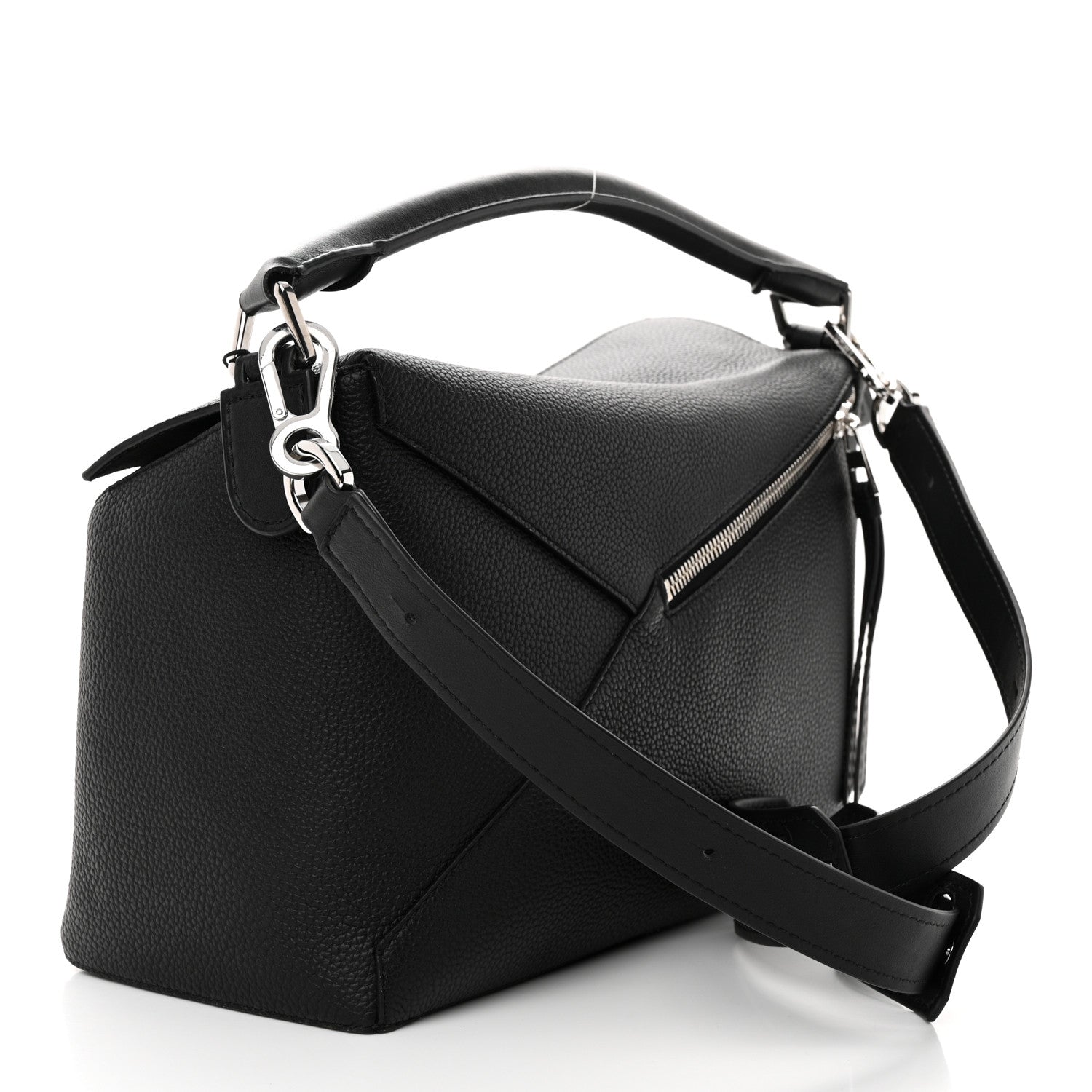 Loewe Calfskin Large Puzzle Edge Bag Black 3 of 10