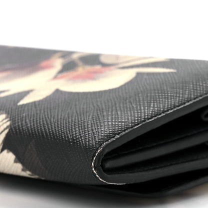 Givenchy Textured Coated Canvas Magnolia and Moth Flap Wallet Black 11 of 13