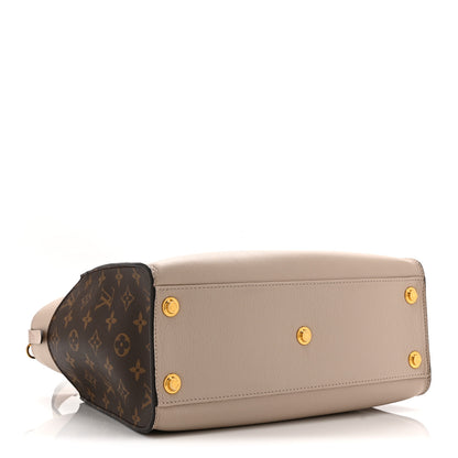 Louis Vuitton Calfskin Monogram On My Side MM Greige 4 of 9
