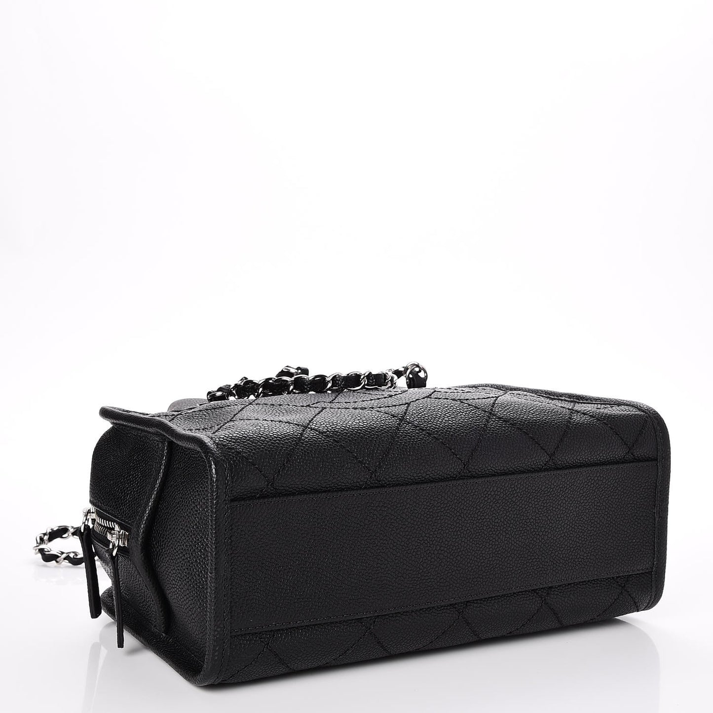 Caviar Quilted Small Deauville Bowling Bag Black