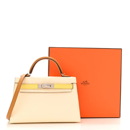 Hermes Epsom Mini Kelly Sellier 20 Nata Jaune Poussin Sesame 13 of 13