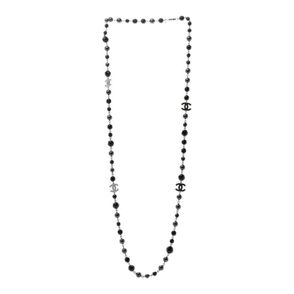 Chanel Ruthenium Pearl Beaded CC Long Necklace Black 2 of 4