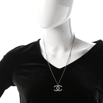 Chanel Beaded Crystal CC Necklace Ruthenium 2 of 5