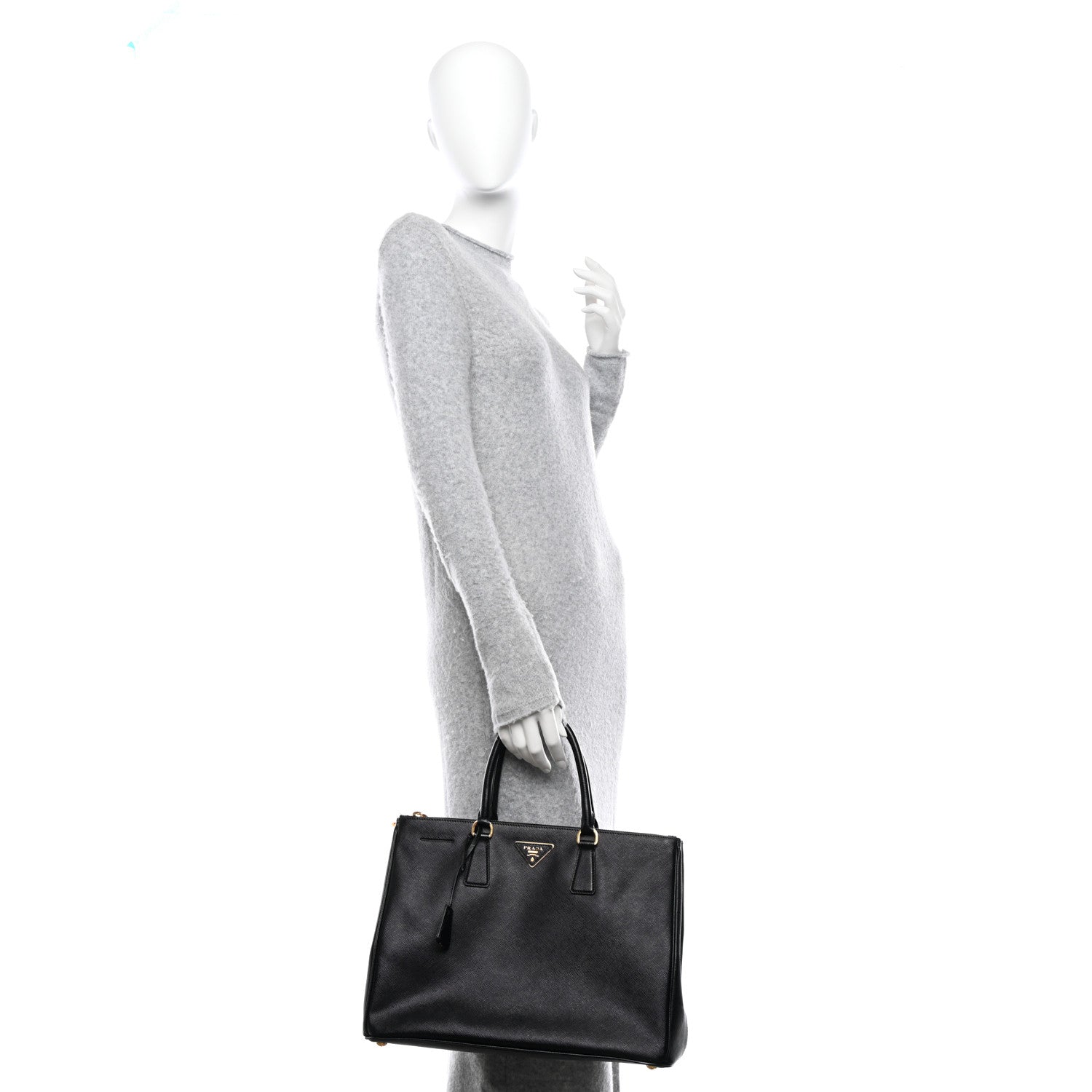 Prada Saffiano Large Galleria Double Zip Tote Black 2 of 10