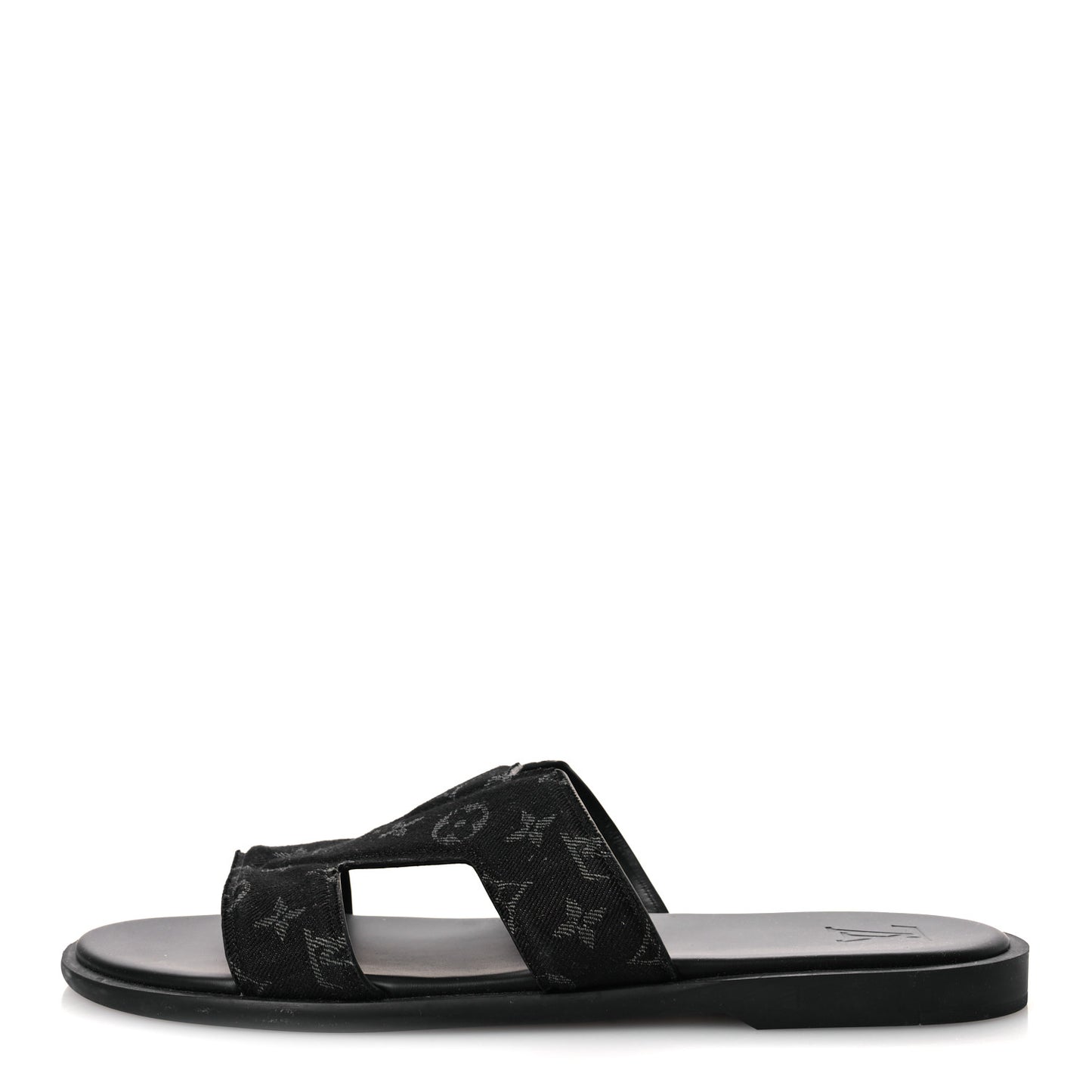 Monogram Denim Mens LV Oasis Mules 9.5 Black