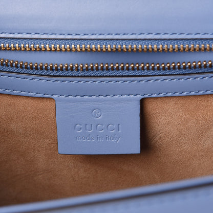 Gucci Calfskin Embroidered Medium Sylvie Top Handle Bag Clear Sky Blue 6 of 10