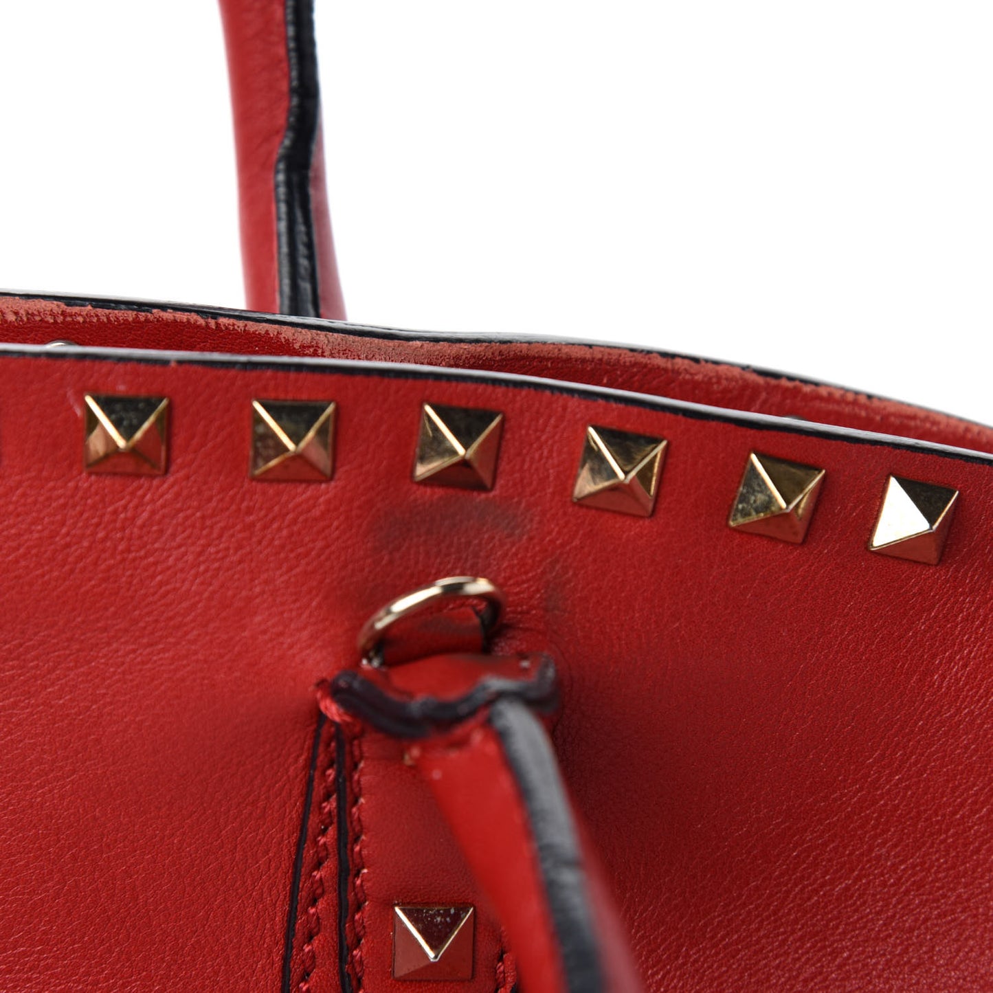 Vitello Rockstud Dome Shopper Rosso Valentino