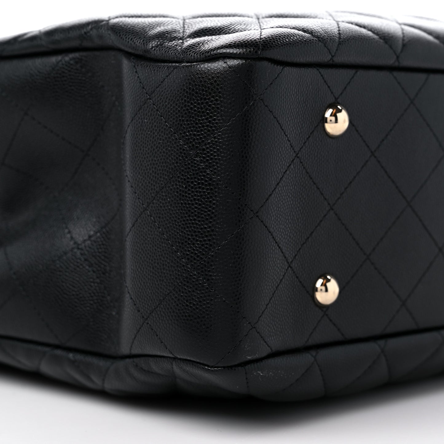 Caviar Quilted Large Shopping Tote Black