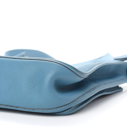 Hermes Taurillon Clemence Evelyne II GM Blue Jean 8 of 8