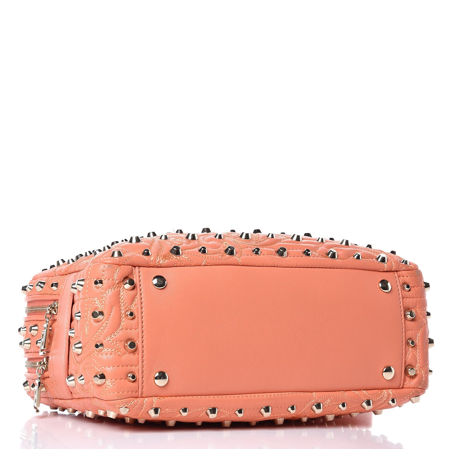Versace Nappa Barocco Quilted Studded Vanitas Demetra Salmon 5 of 12