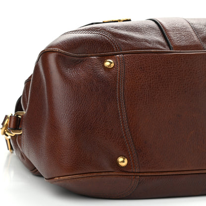 Prada Cervo Deerskin Animalier Large Satchel Cacao 8 of 14