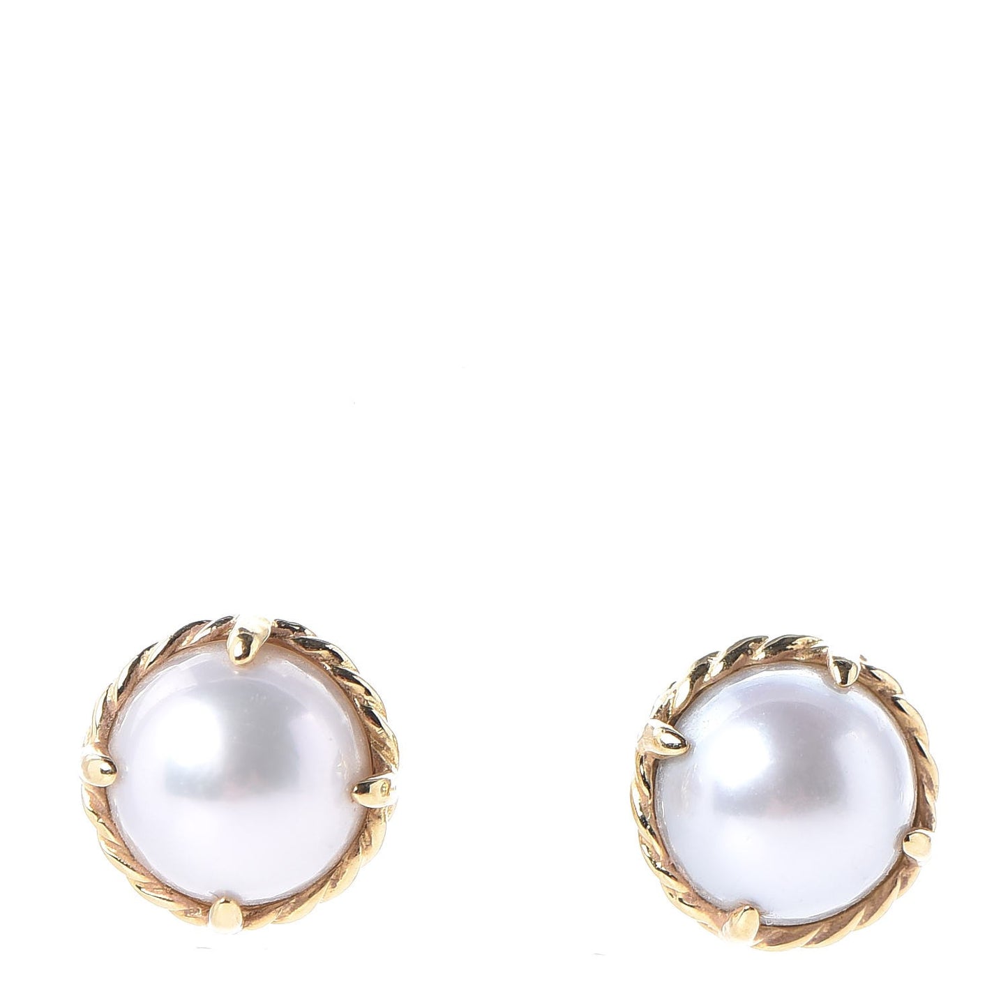 18K Yellow Gold Freshwater Pearl 8mm Chatelaine Earrings