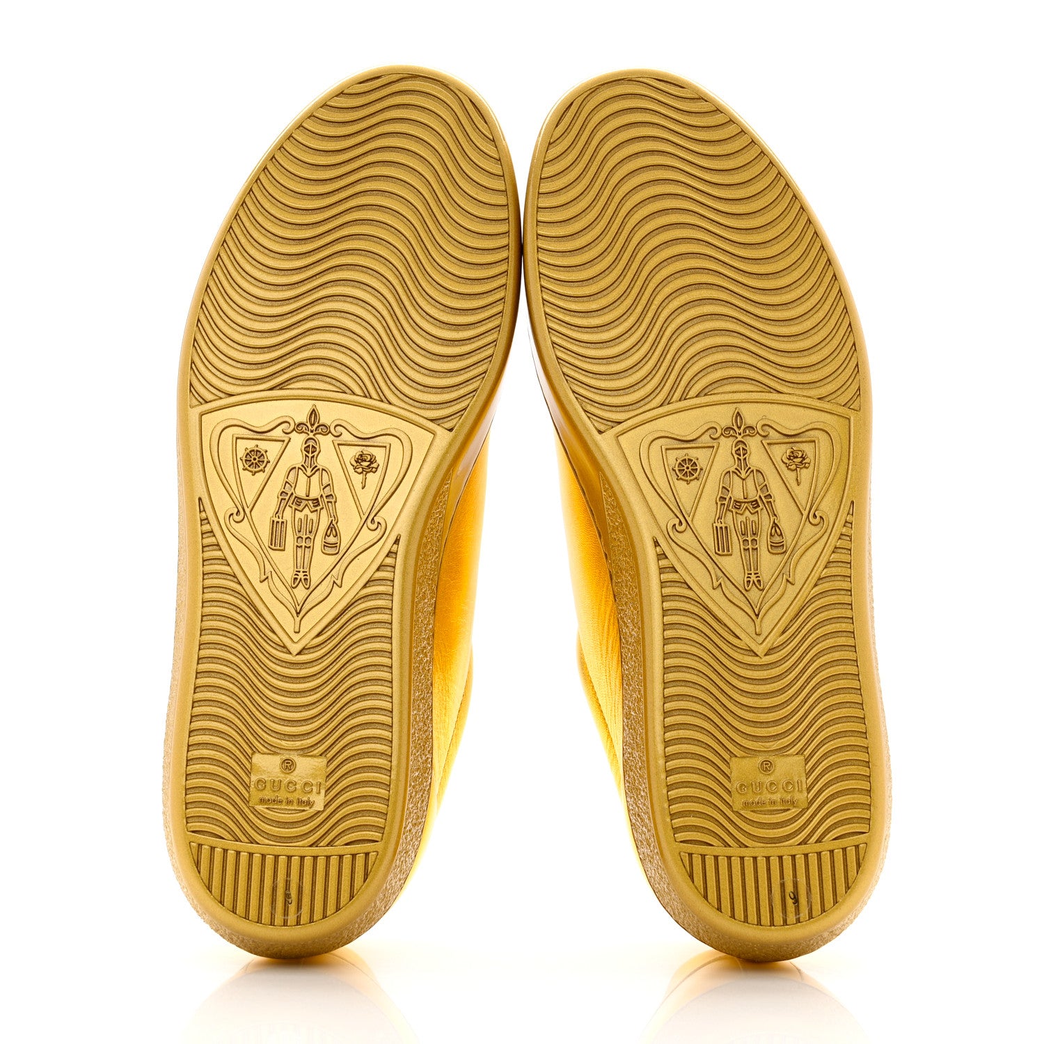 Gucci Metallic Nappa Interlocking G Perforated Mens Ace Sneakers 9 Oro Vecchio 5 of 9