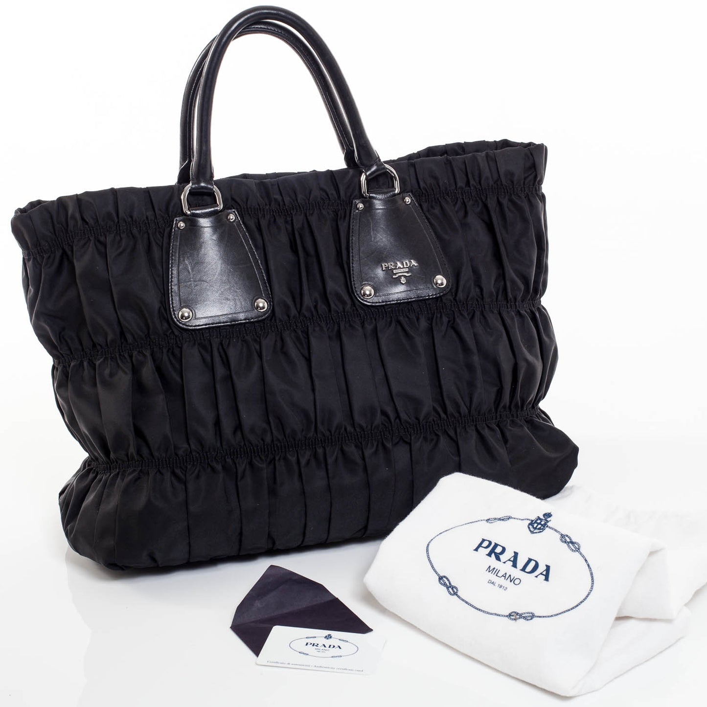 Tessuto Nylon Gaufre Tote Nero Black
