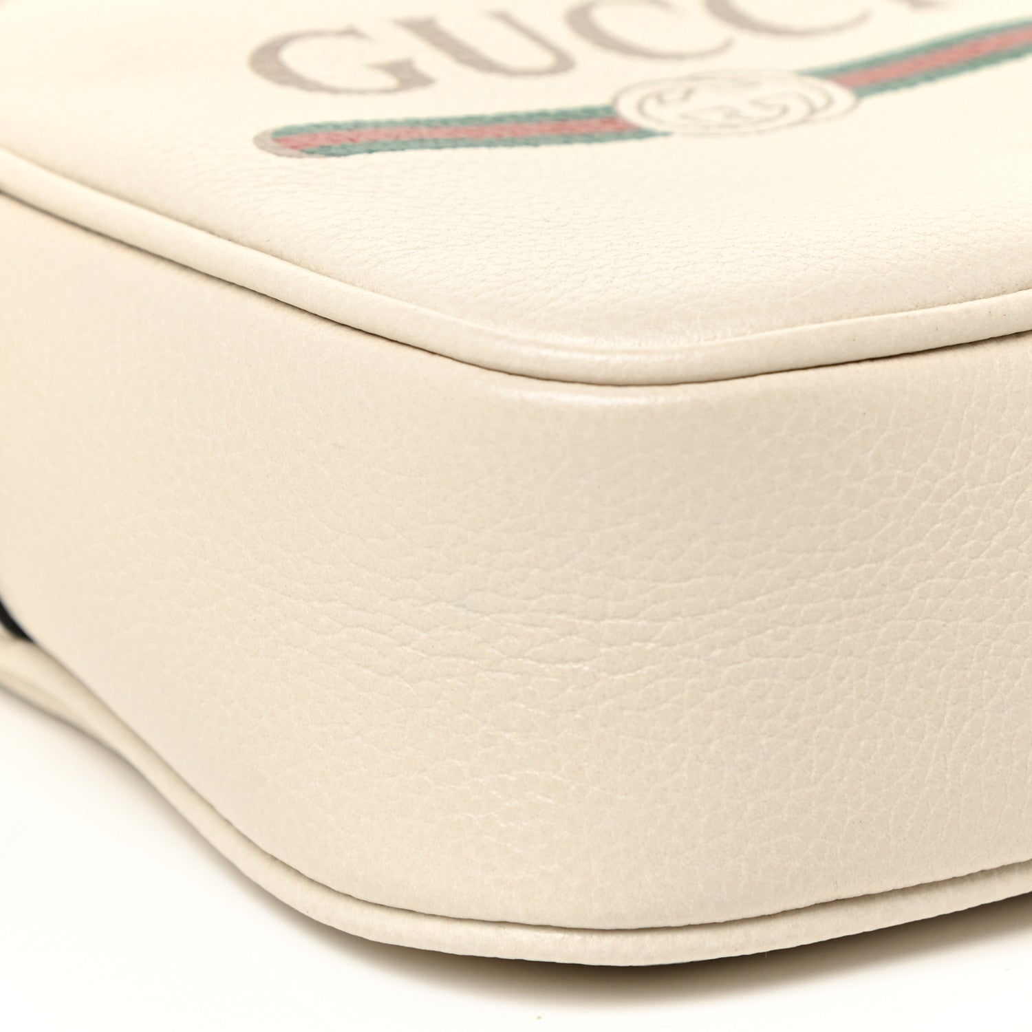 Gucci Grained Calfskin Mini Logo Messenger Bag White 9 of 11