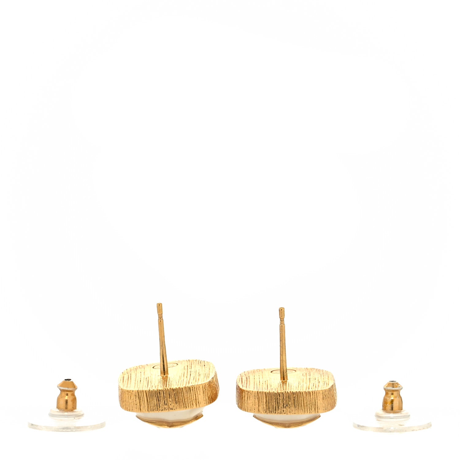 Chanel CC Square Earrings Gold 3 of 4