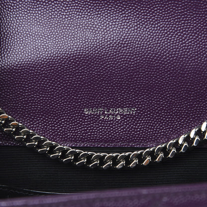 Saint Laurent Grain De Poudre Textured Mixed Matelasse Triquilt Small Monogram Satchel Lilac 6 of 9