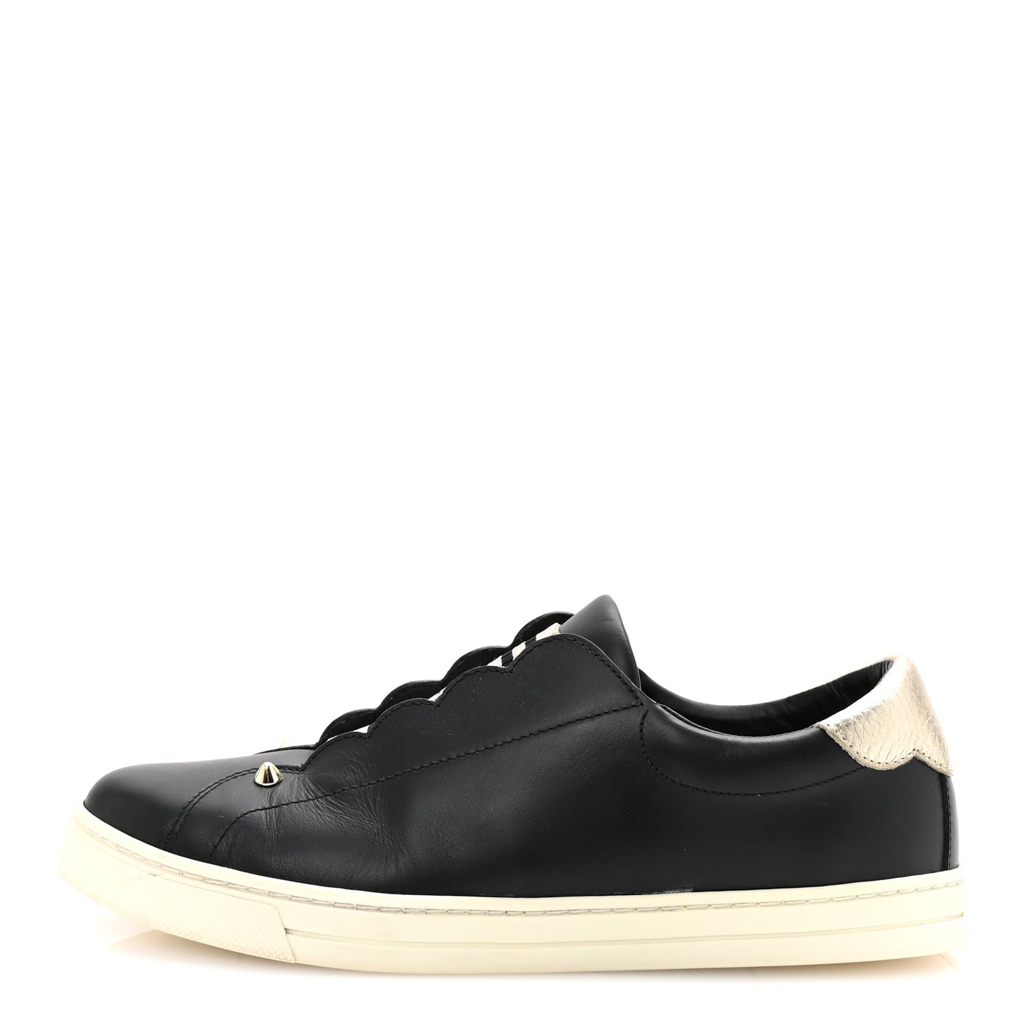 Vitello Lurex Rockoclick Slip On Sneakers 38 Black Gold