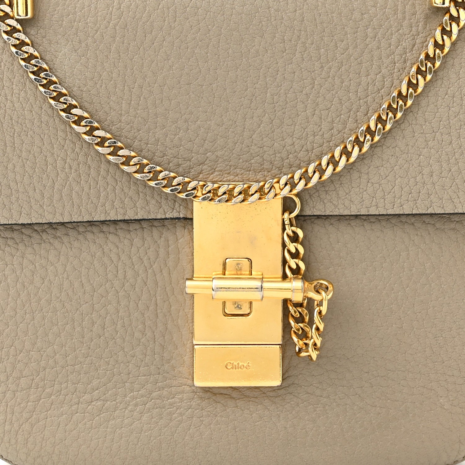 Chloe Grained Lambskin Mini Drew Shoulder Bag Motty Grey 7 of 10