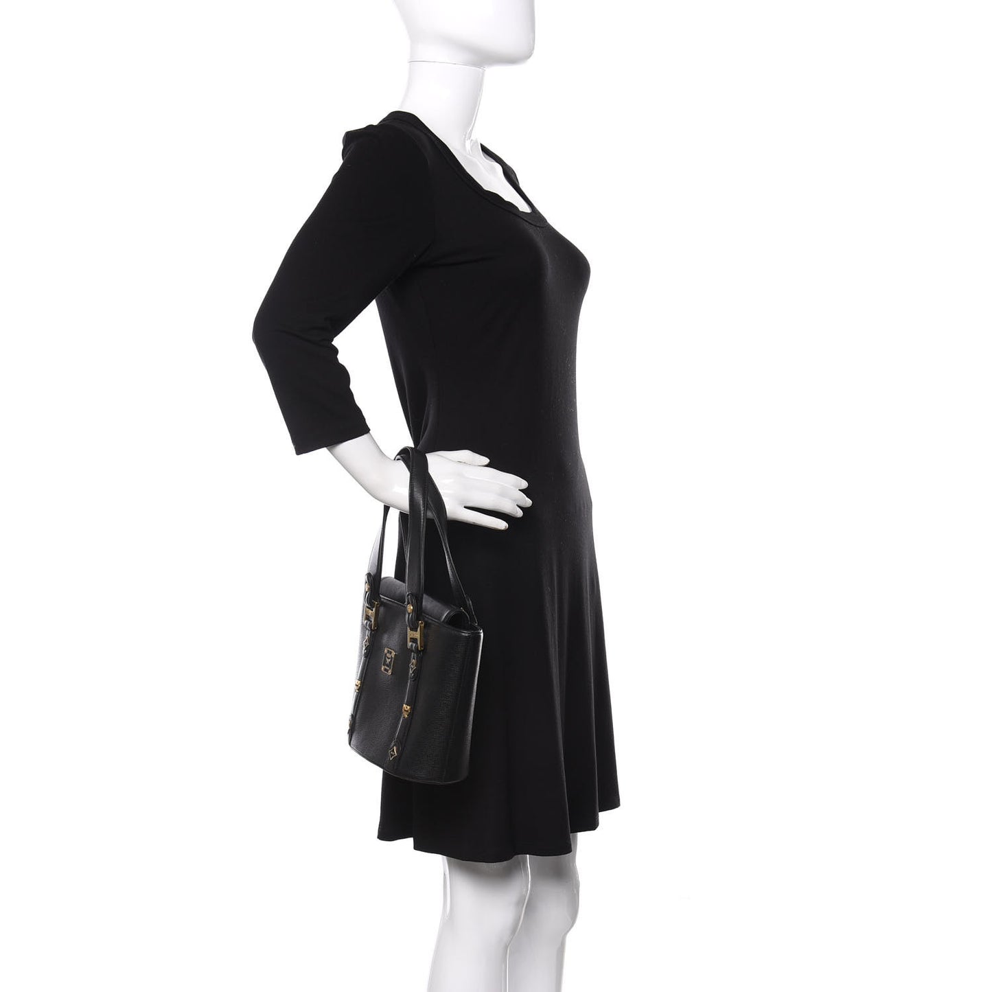 Grained Calfskin Mini Tote Black