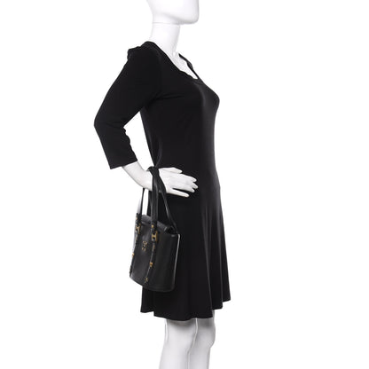 MCM Grained Calfskin Mini Tote Black 2 of 9